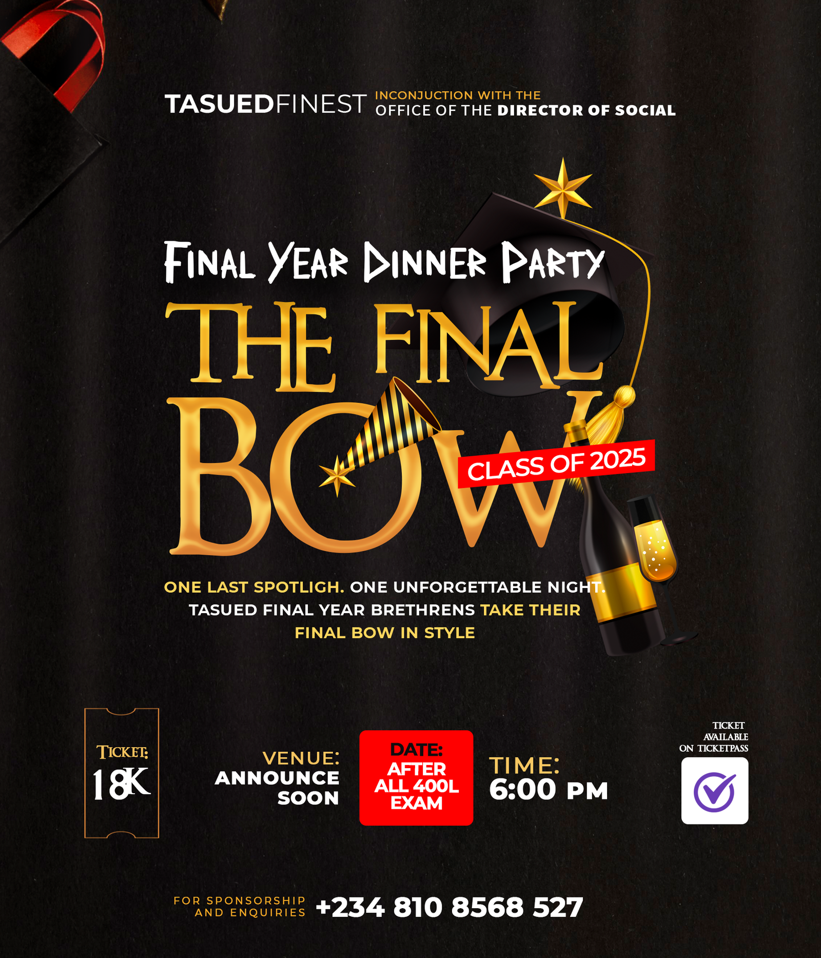  Final Bow: Class of 2026 – TASUED Final Year Dinner Night